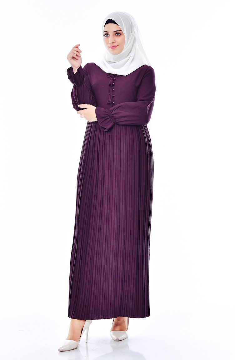 Purple Hijab Dress 2897-03 | Sefamerve