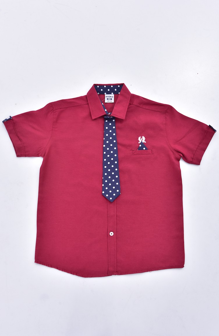 Chemise Cravate Pour Enfant 1002-07 Bordeaux 1002-07 | Sefamerve