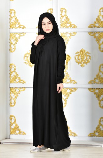 Black Hijab Dress 7023-02