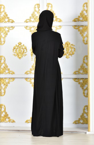Black Hijab Dress 7023-02