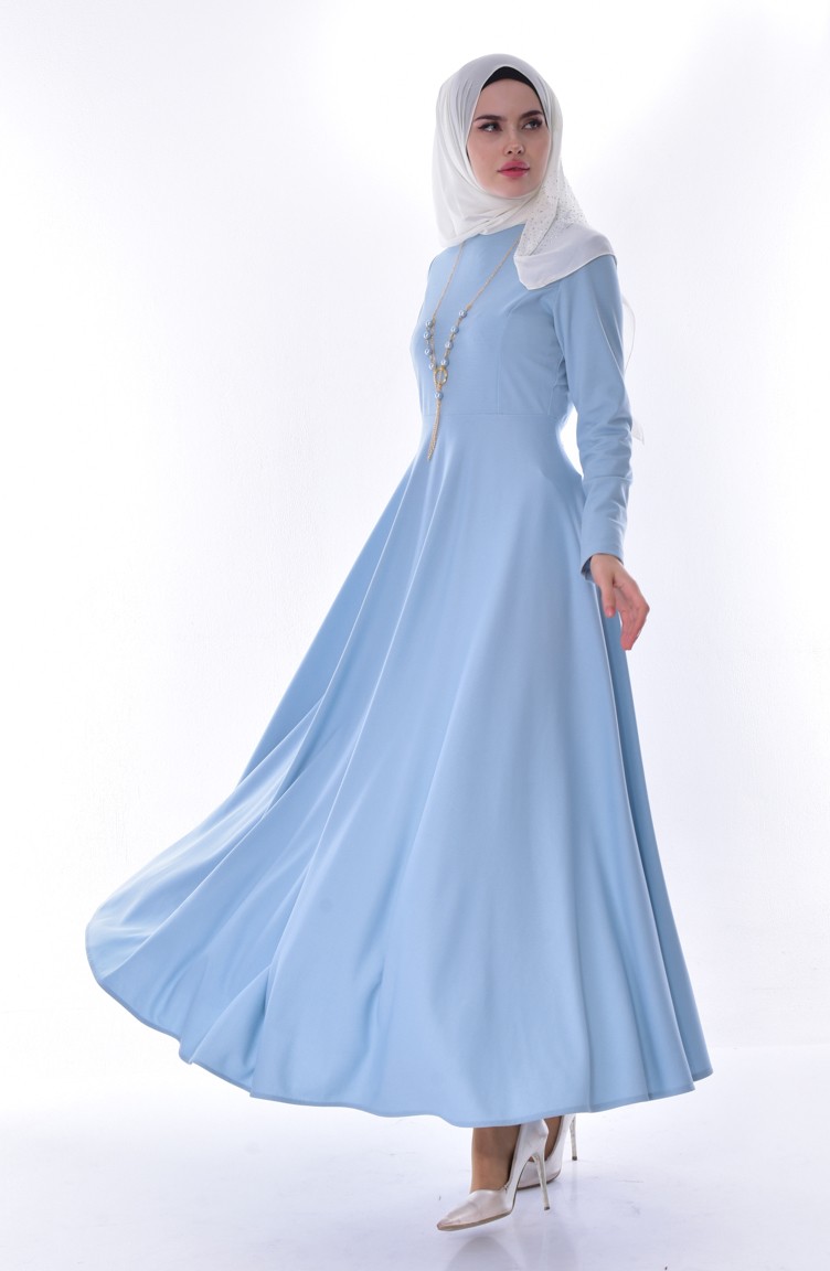 فستان أزرق فاتح 8040-02 | Sefamerve