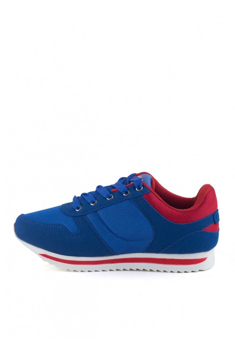 Darci Saks Mavisi Bağcıklı Bayan Spor Ayakkabı | Sefamerve
