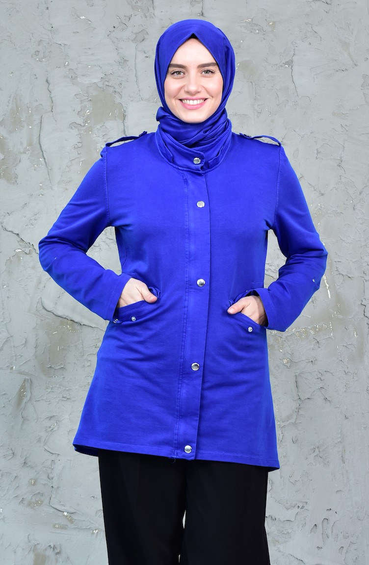 Trench Coat Pour Femme MGP7037-01 Bleu Roi 7037-01 | Sefamerve