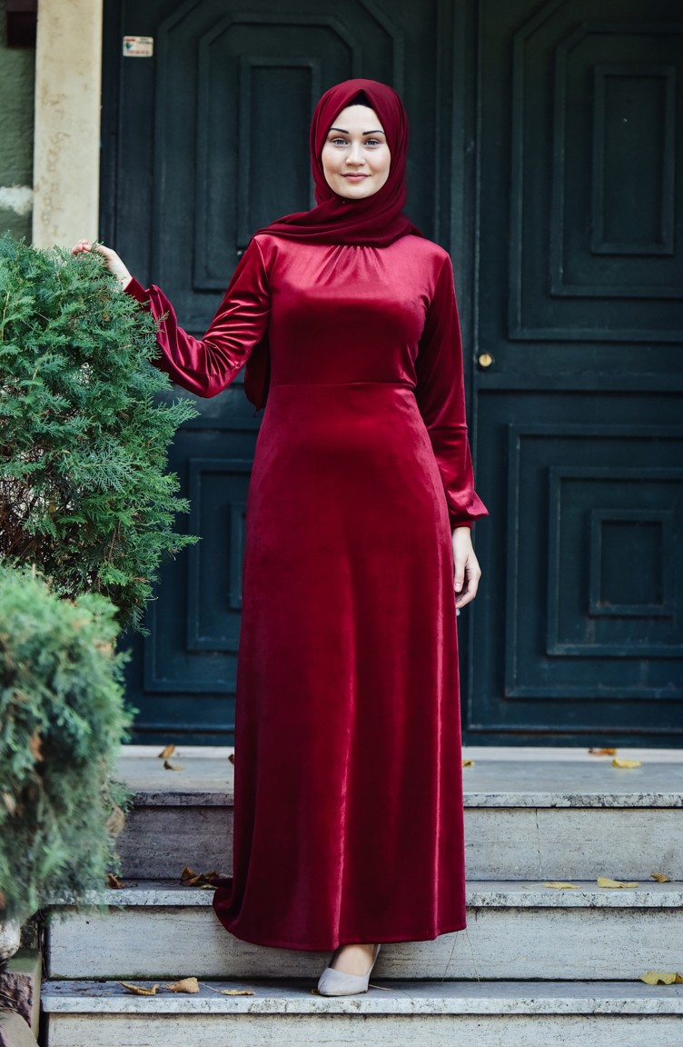 Fuchsia Hijab Dress 4024-04 | Sefamerve