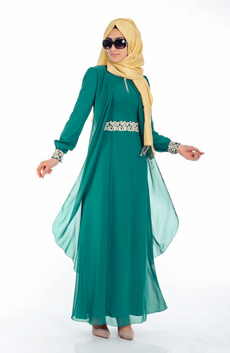 Robe Islamique FY 52221-12 Vert Noisette 52221-12 | Sefamerve