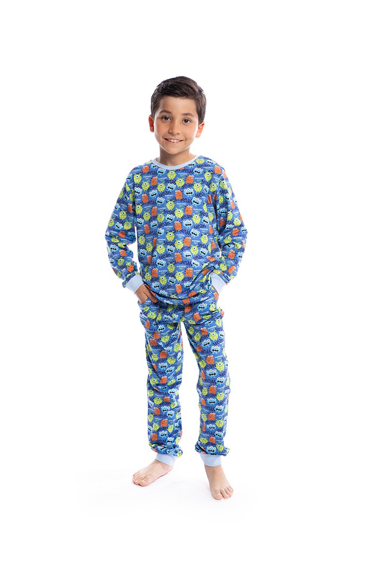 Erkek Çocuk Pijama Takımı B1811 Mavi | Sefamerve