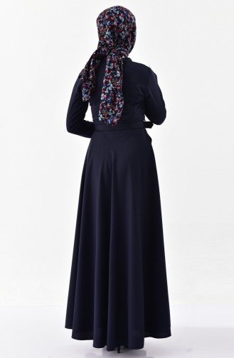 Dunkelblau Hijab Kleider 81645-02