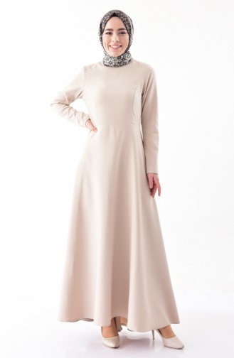 ايلميك فستان بتصميم سادة 5218-01 لون بيج 5218-01