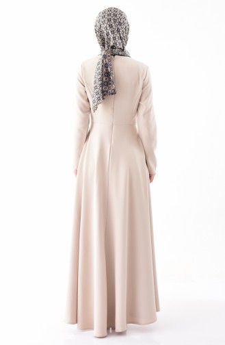 ايلميك فستان بتصميم سادة 5218-01 لون بيج 5218-01