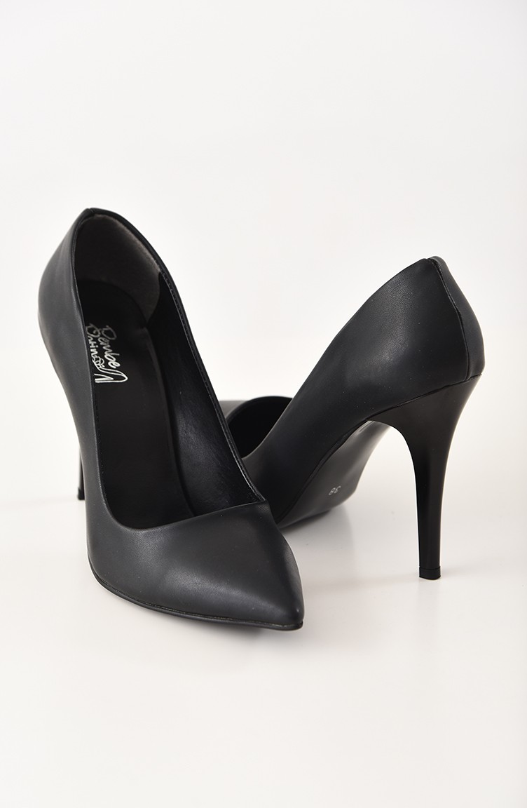 Bayan Klasik Topuklu Ayakkabı A1770-17-05 Siyah | Sefamerve