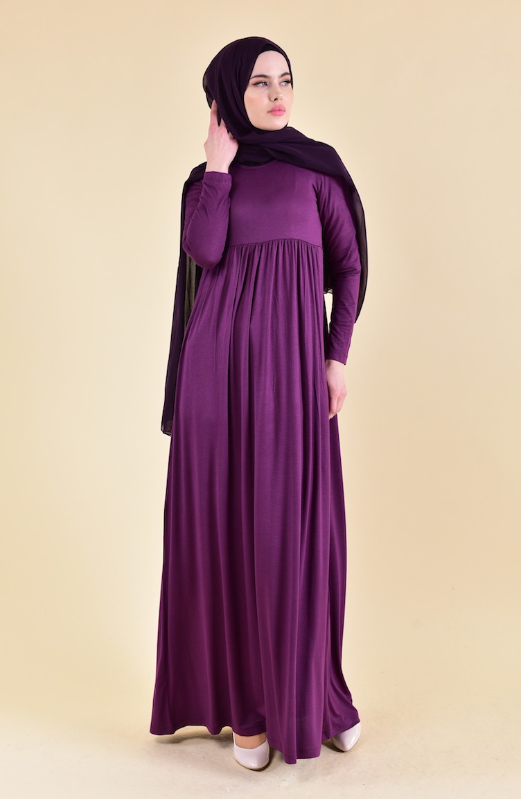 Plum Hijab Dress 3030-03 | Sefamerve