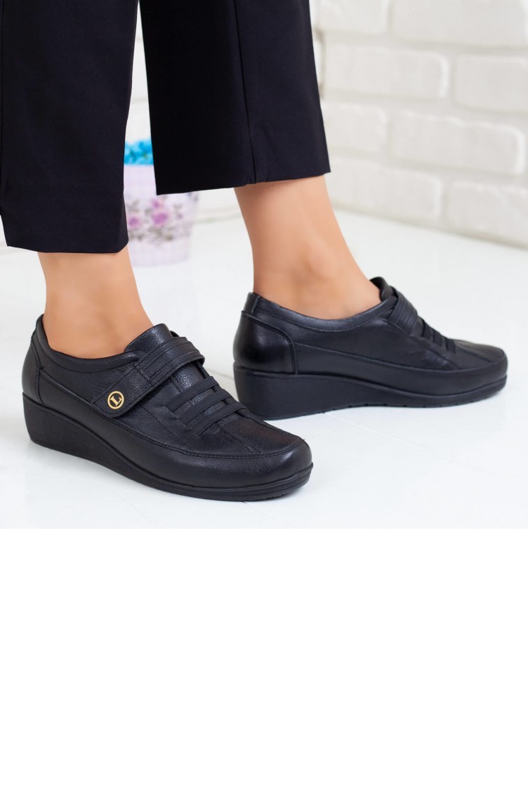 Kadın Ortopedik Ayakkabı A192Kıvk0006001 Siyah Deri | Sefamerve