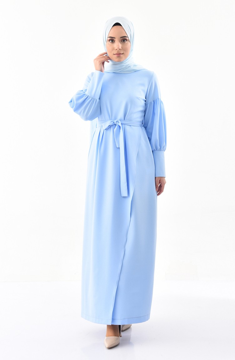 Baby Blue Hijab Dress 1045-01 | Sefamerve