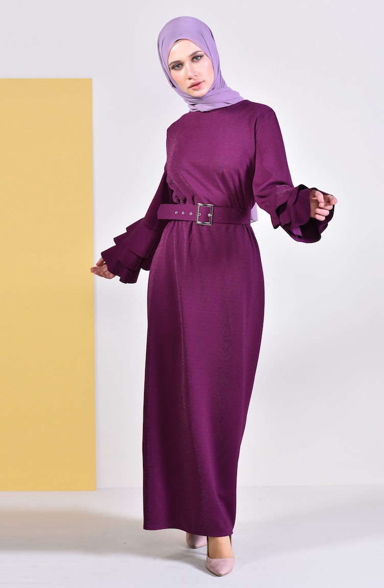 Plum Hijab Dress 4081-01 | Sefamerve