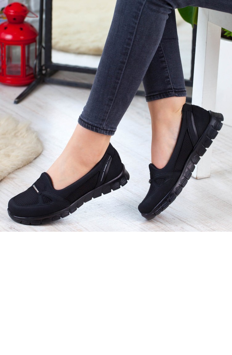 Forellı Kadın Günlük Ayakkabı A192Yfrl0006001 Siyah Tekstil | Sefamerve