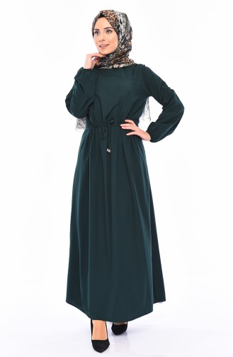 Emerald Green Hijab Dress 1200-03