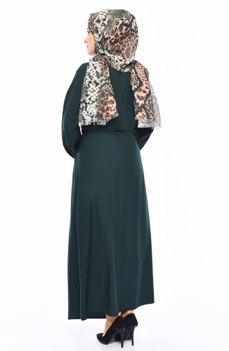 Smaragdgrün Hijab Kleider 1200-03