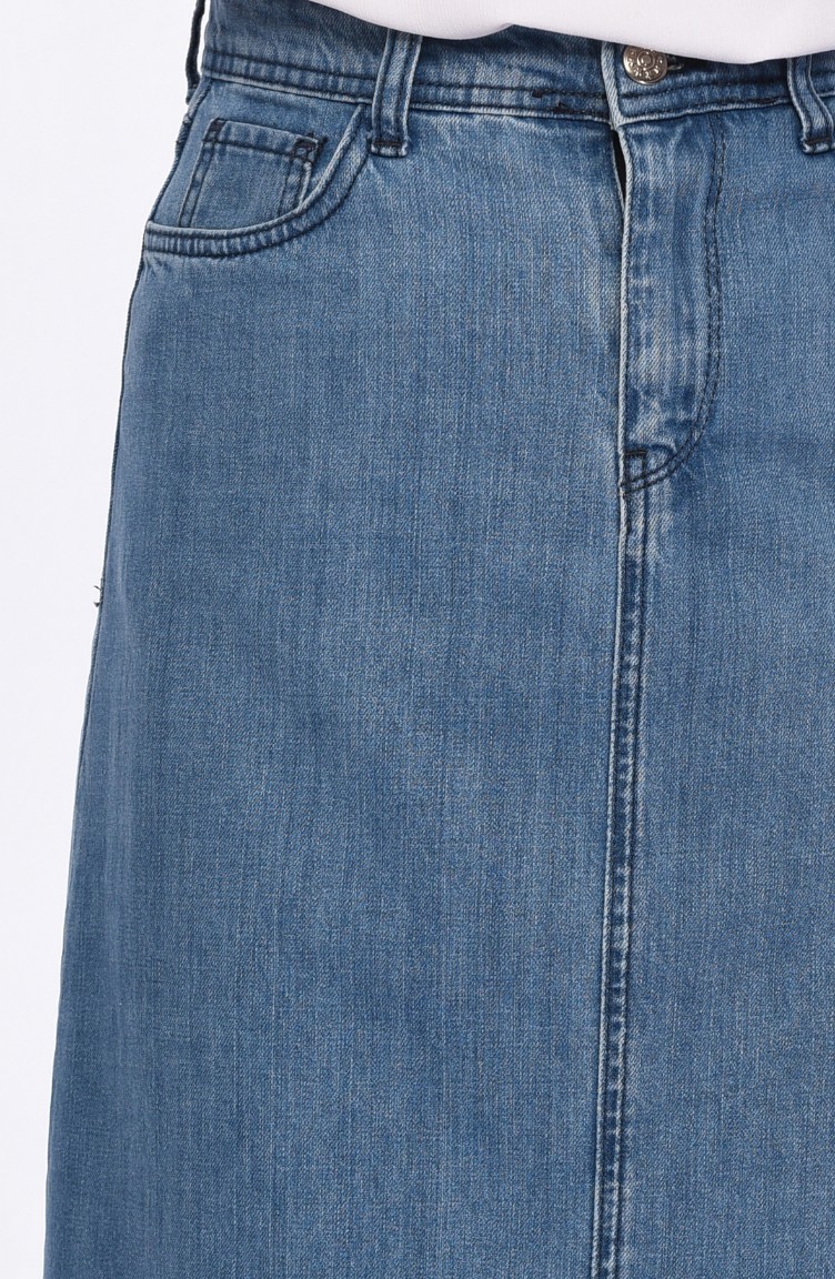 تنورة جينز بتفاصيل جيوب 2810-01 لون ازرق جينز 2810-01 | Sefamerve