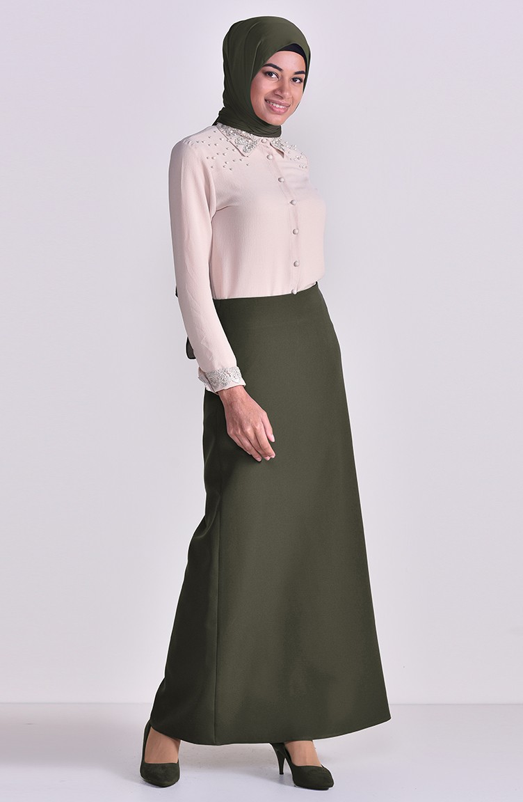 Khaki Skirt 0216-02 | Sefamerve