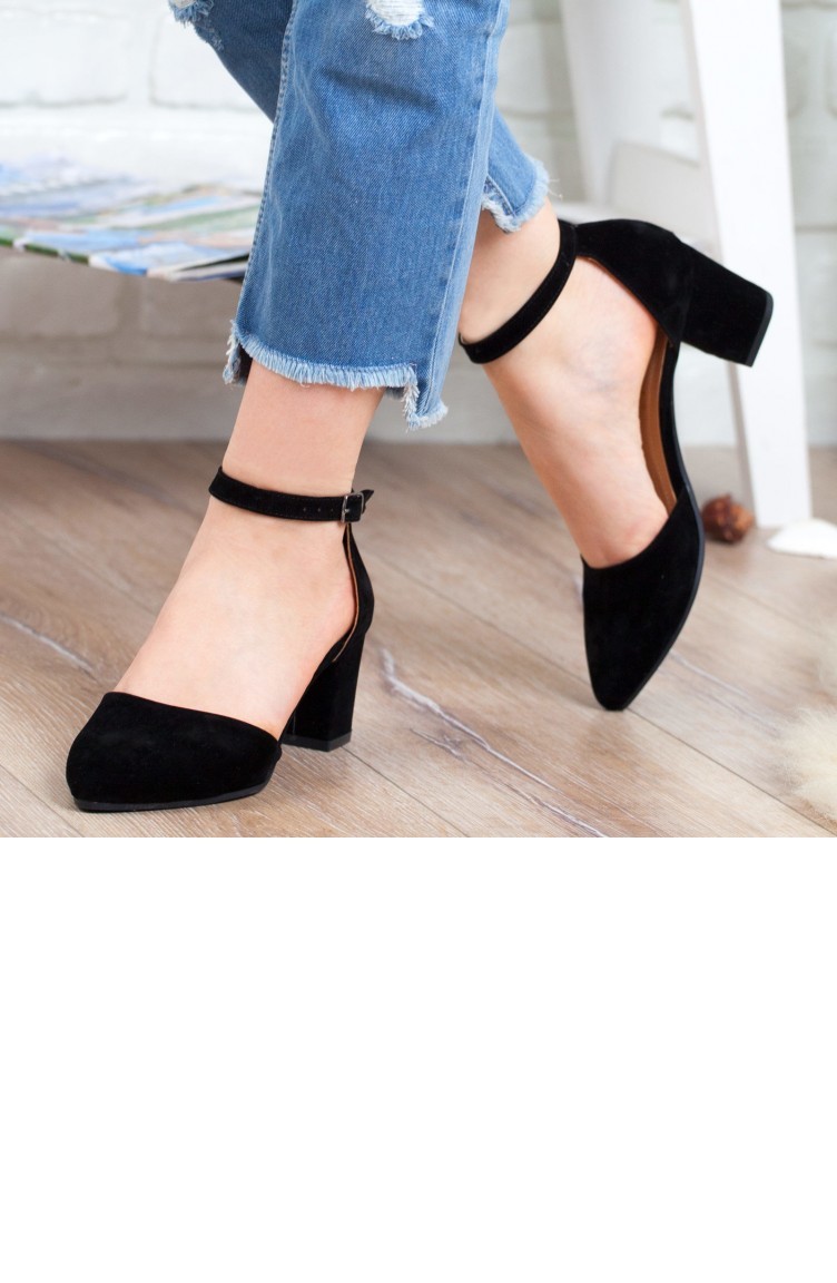 Black High-Heel Shoes 192YSWS0007035 | Sefamerve