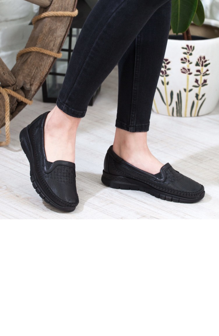 Forellı Kadın Günlük Ayakkabı A192Yfrl0001001 Siyah Deri | Sefamerve