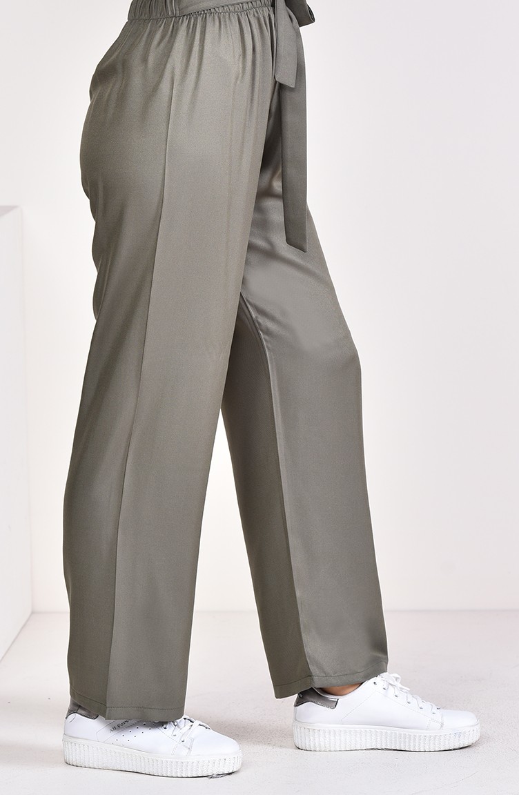 Pantalon Large Coton a Ceinture 1167-04 Khaki 1167-04 | Sefamerve