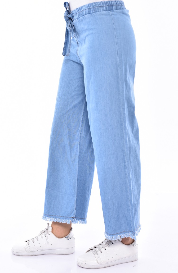 Elastic wide-leg Jeans 0005-01 Denim Blue 0005-01 | Sefamerve