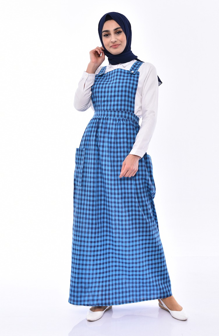 Blue Hijab Dress 5016-02 | Sefamerve