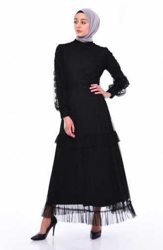 Black Hijab Dress 8135-01