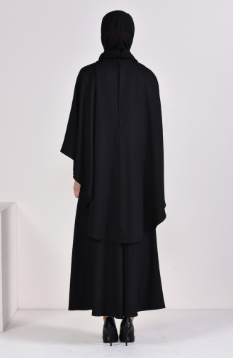 Beli Taşlı Elbise 5008-03 Siyah