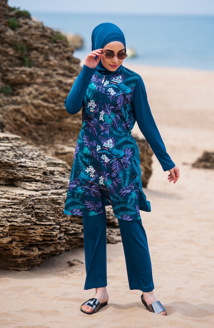 Oil Blue Swimsuit Hijab 281-02 | Sefamerve