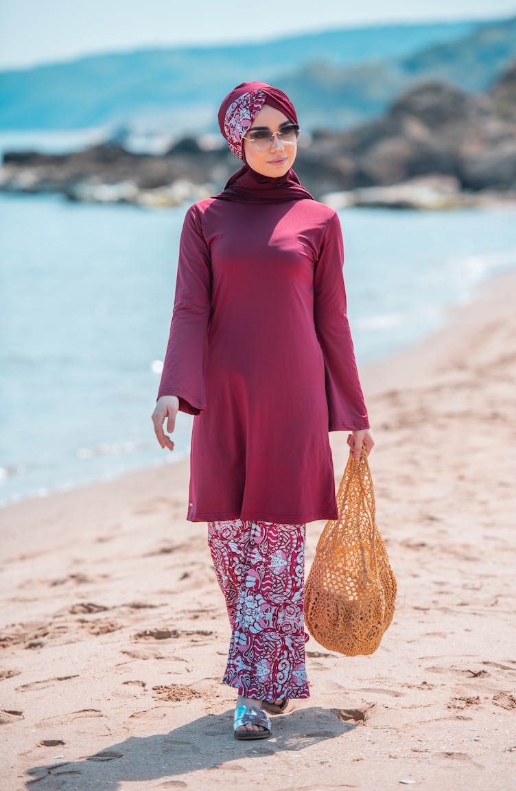 Claret red Swimsuit Hijab 344-03 | Sefamerve