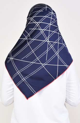 Aker S Rayon Scarf 901480-07 Navy Blue Red 901480-07