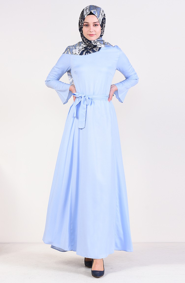 فستان أزرق فاتح 5532-03 | Sefamerve