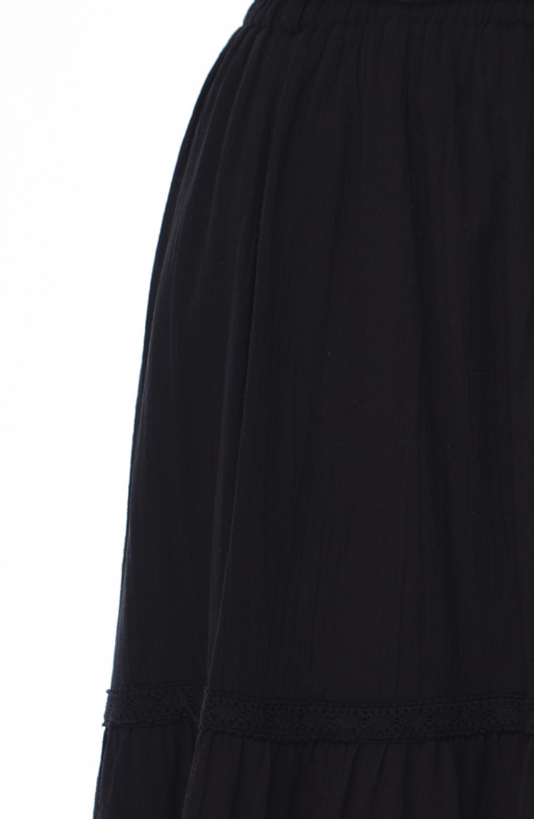 تنورة قطن مُحاك بتصميم كلوش 0220-01 لون أسود 0220-01 | Sefamerve