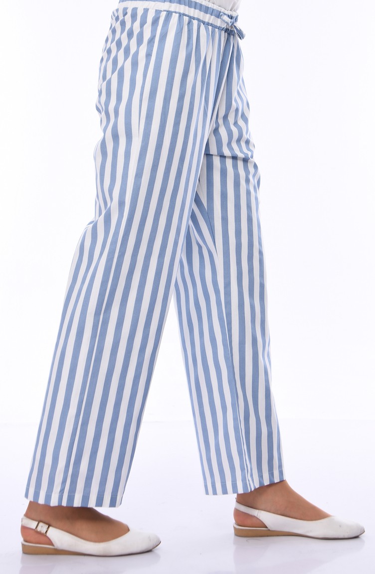 Pantalon a Rayures 2822-01 Bleu Blanc 2822-01 | Sefamerve