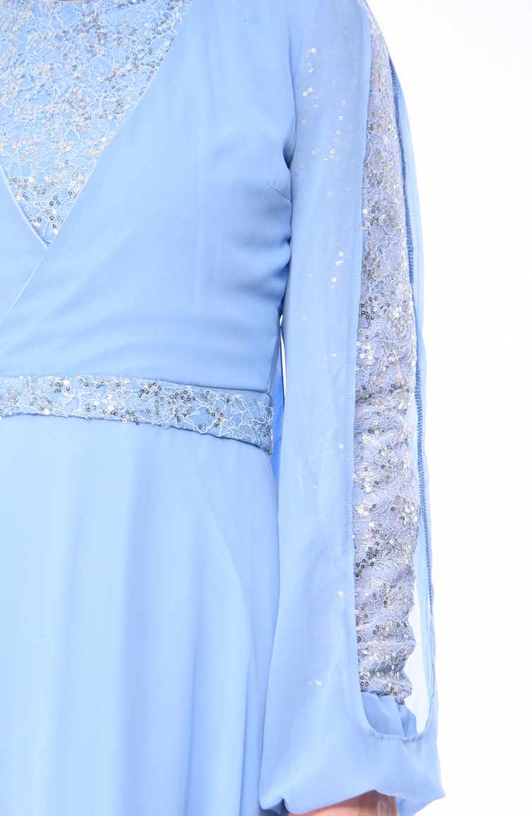 فستان أزرق ثلجي 12004-02 | Sefamerve