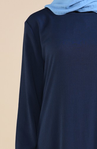 Navy Blue Hijab Dress 0076-03
