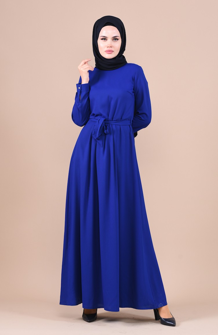 فستان أزرق 60032-03 | Sefamerve