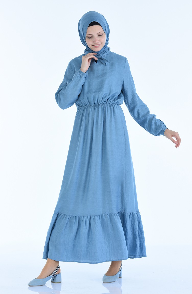 Gummi Kleid aus Aerobin Stoff 1957-06 Babyblau 1957-06 | Sefamerve