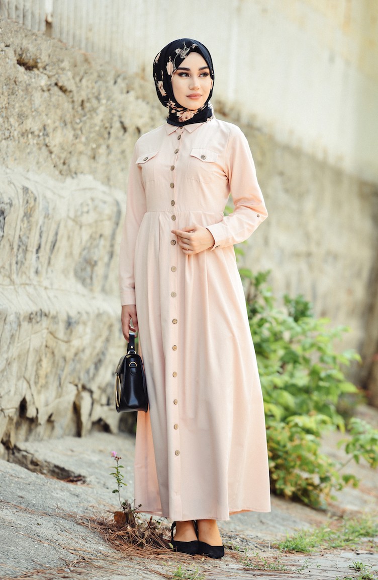Powder Hijab Dress 12012-08 | Sefamerve