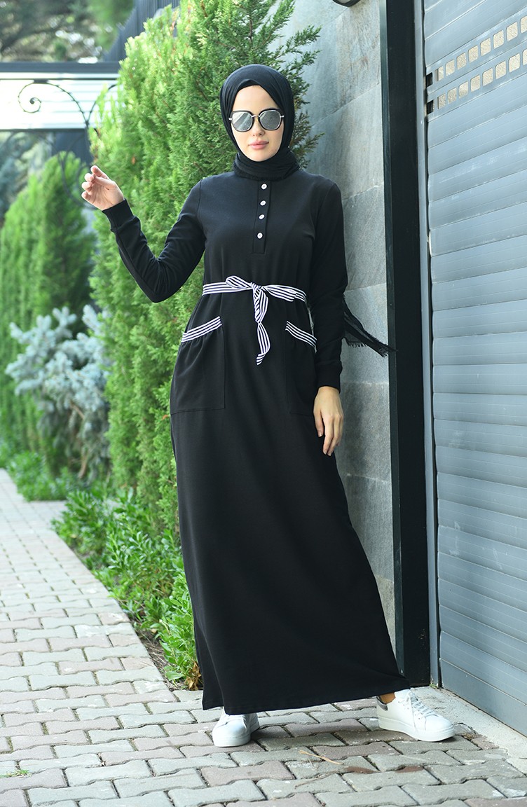 Black Hijab Dress 2170-01 | Sefamerve