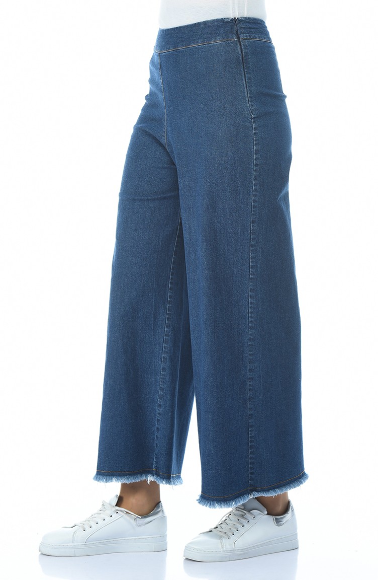 بنطال جينز فضفاض أزرق جينز 7283-01 | Sefamerve