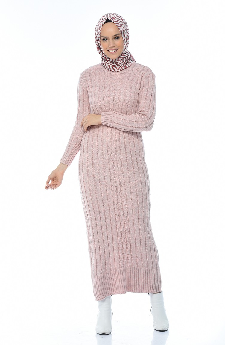 فستان تريكو طويل باودر 1920-01 | Sefamerve
