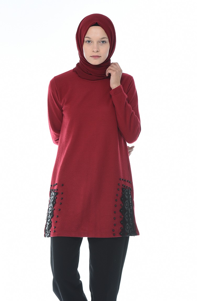 Claret Red Sweater 1553-02 | Sefamerve