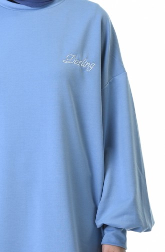 Bat Sleeve Sweatshirt Blue 0767-05