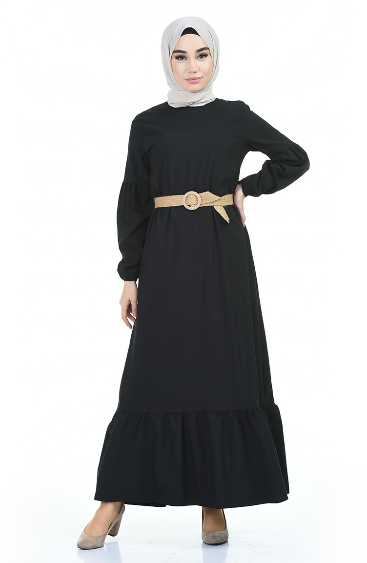 Black Hijab Dress 4527-02 | Sefamerve