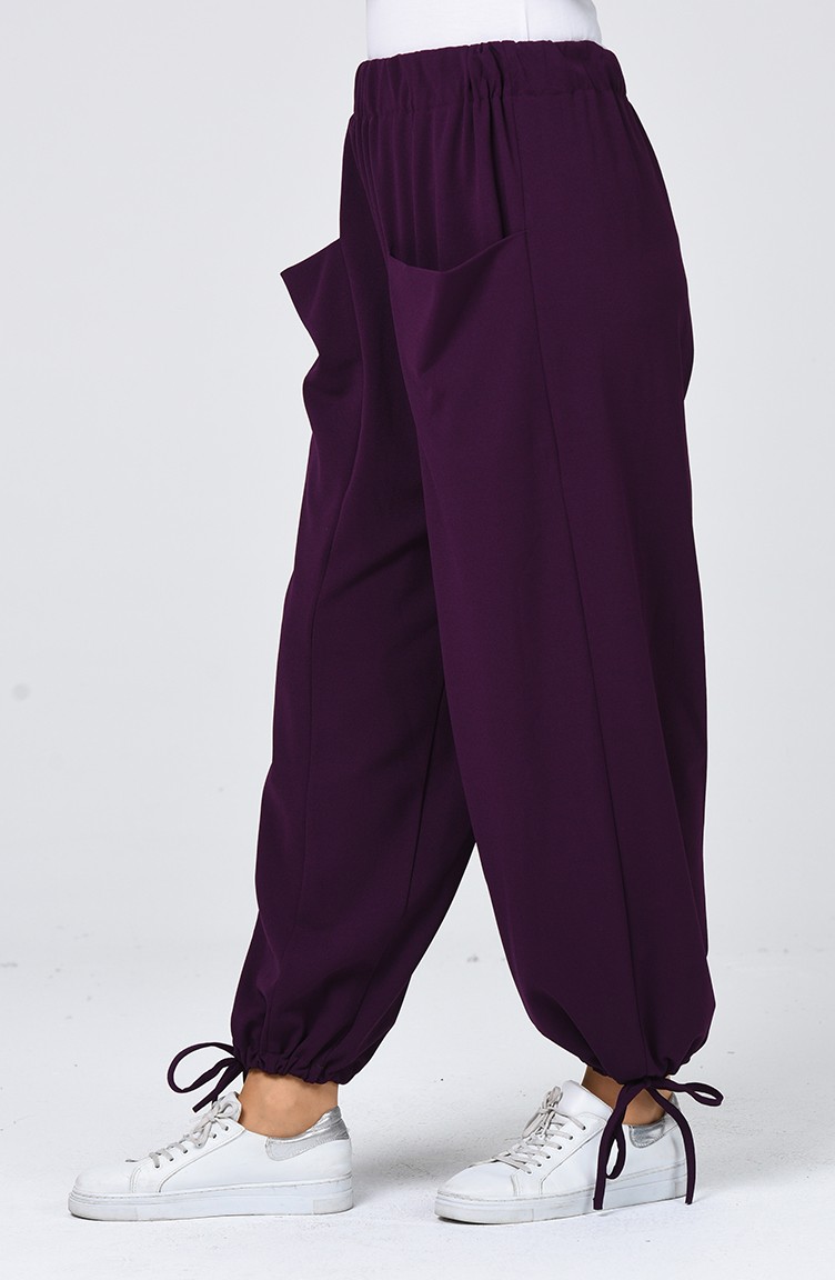 Baggy Trousers with Pockets 0551-01 Purple 0551-01 | Sefamerve