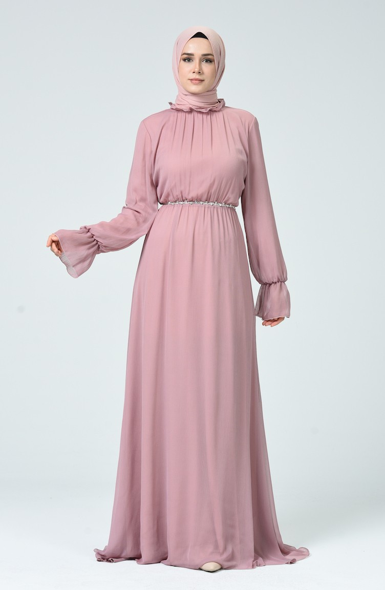 فستان وردي 5063-01 | Sefamerve