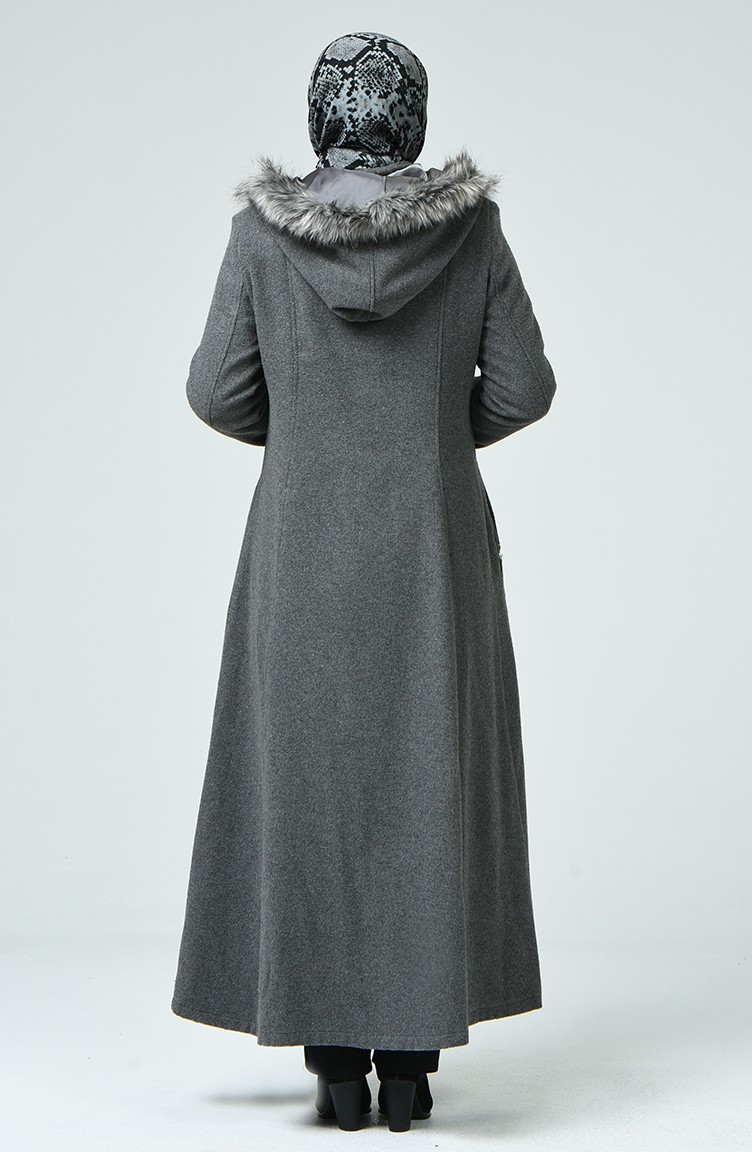 معطف طويل رمادي 1193-03 | Sefamerve